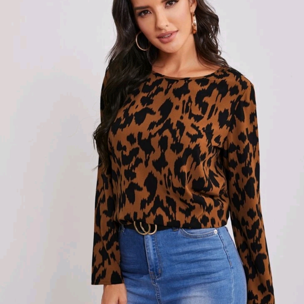 Black/ Brown print top